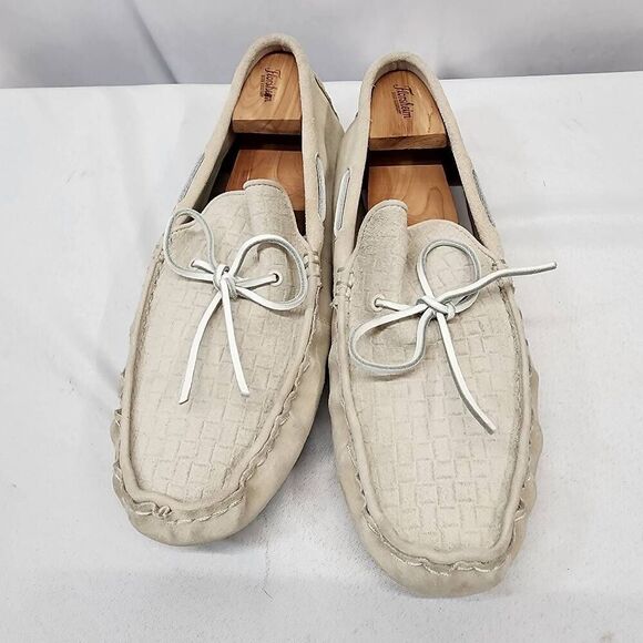 UGG Australia Everton Rivera Emboss White Suede Boat Shoe Loafers Men's US 14 - Picture 5 of 9